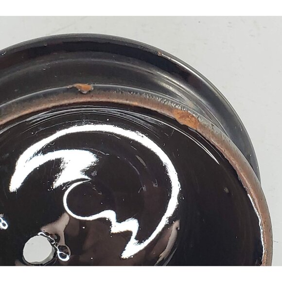 England Sudlow Teapot 3983 Black Dark Brown Vintage WWII Chipped - Picture 9 of 12